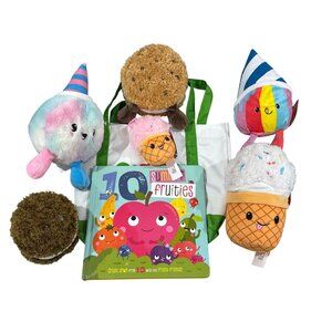 Giggle Scape Set of 6 Cute Plush Food Character Stuffed Toys with Bag & Book